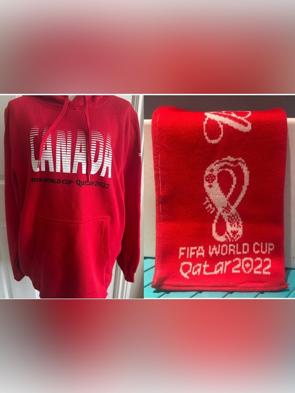 Canada Red Hooded Sweatshirt – FIFA World Cup Qatar 2022 + Scarf